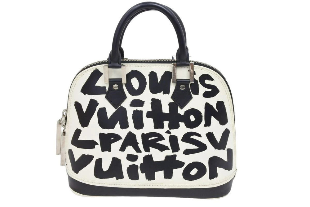 Louis Vuitton Handbag White Black Monogram Graffiti